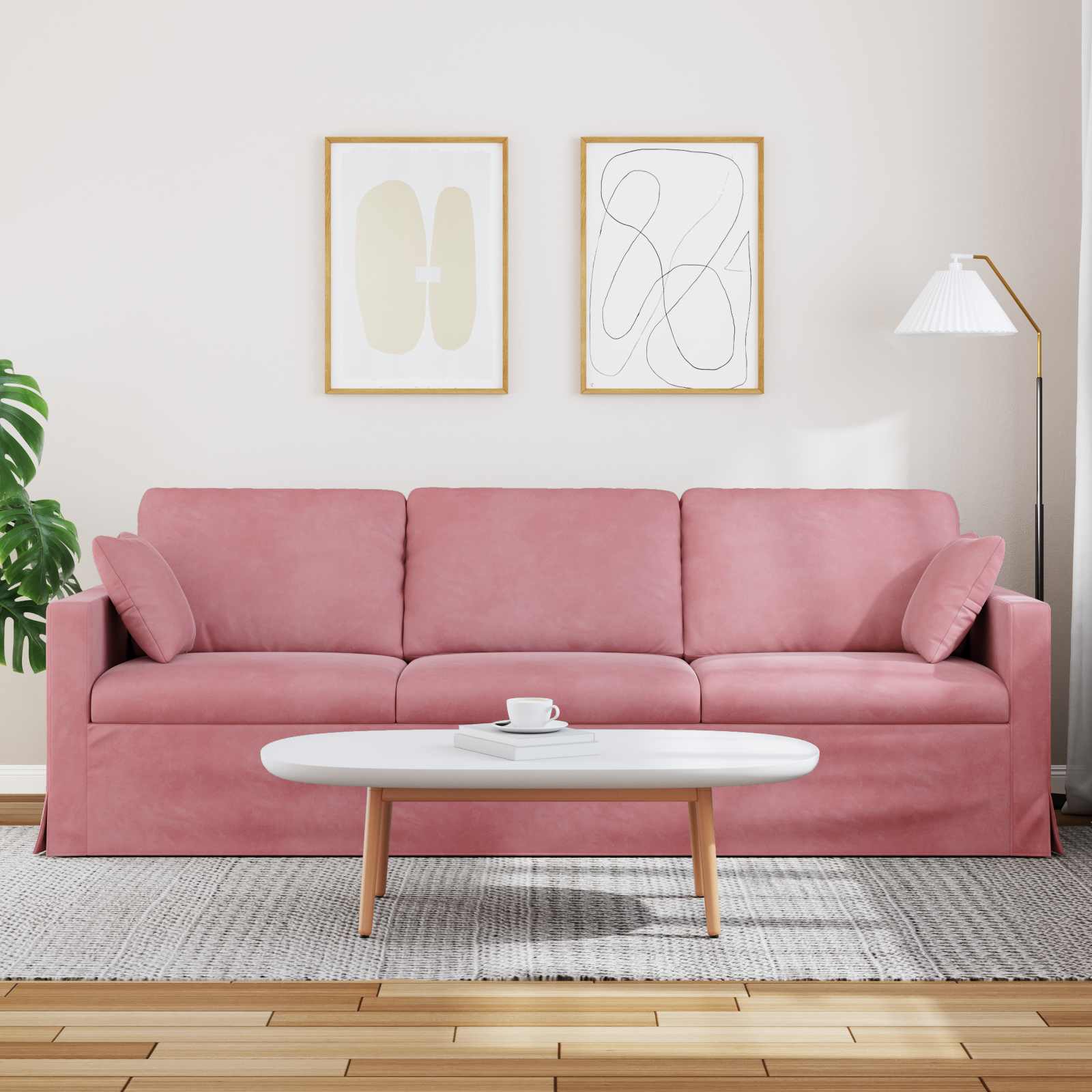 Thumbnail - vidaXL Sofa Rosa 228 x 78 x 80 cm Samt