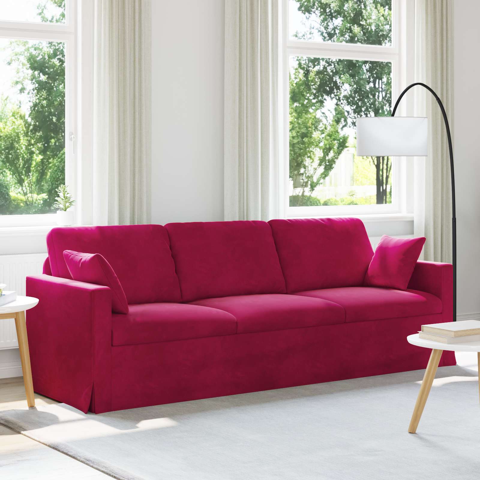 vidaXL Sofa Weinrot 228 x 78 x 80 cm Samt