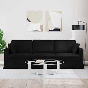 Pohovka Černá 228 x 78 x 80 cm samet - obrázek 3
