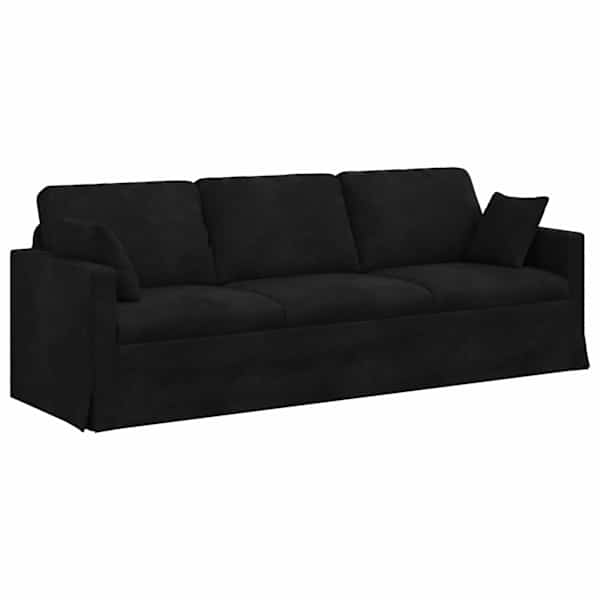vidaXL Diivan Must 228 x 78 x 80 cm Samet