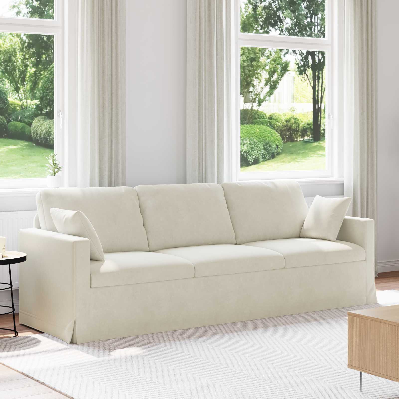 vidaXL Sofa Creme 228 x 78 x 80 cm Samt