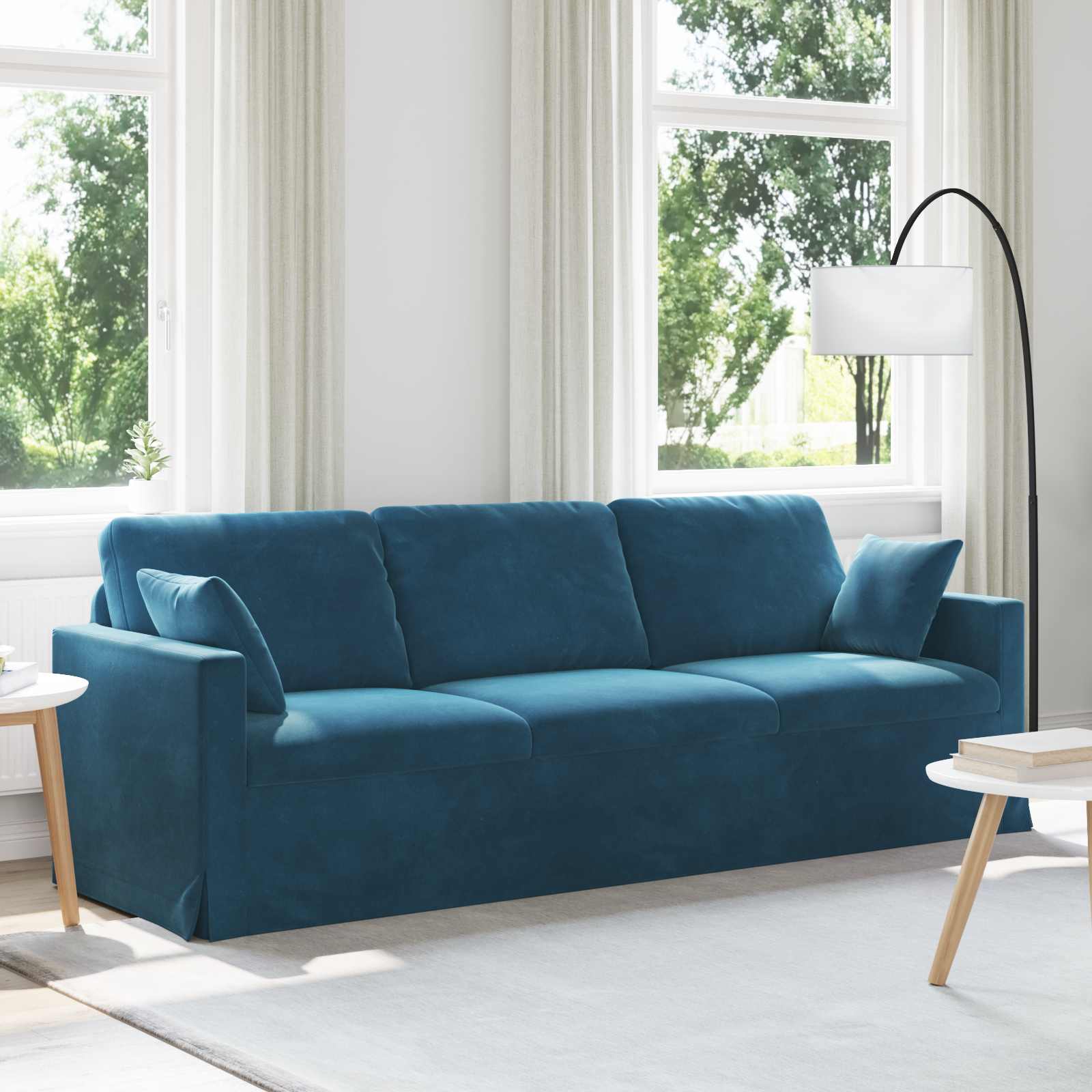 vidaXL Sofa Blau 228 x 78 x 80 cm Samt