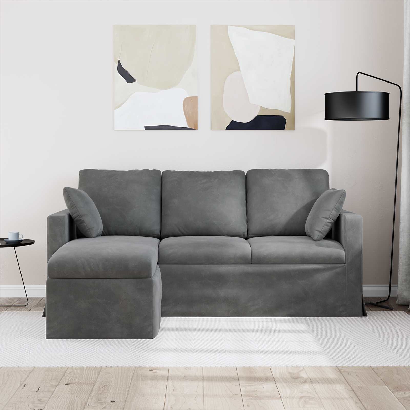 Thumbnail - vidaXL Sofa Dunkelgrau 198 x 134 x 80 cm Samt