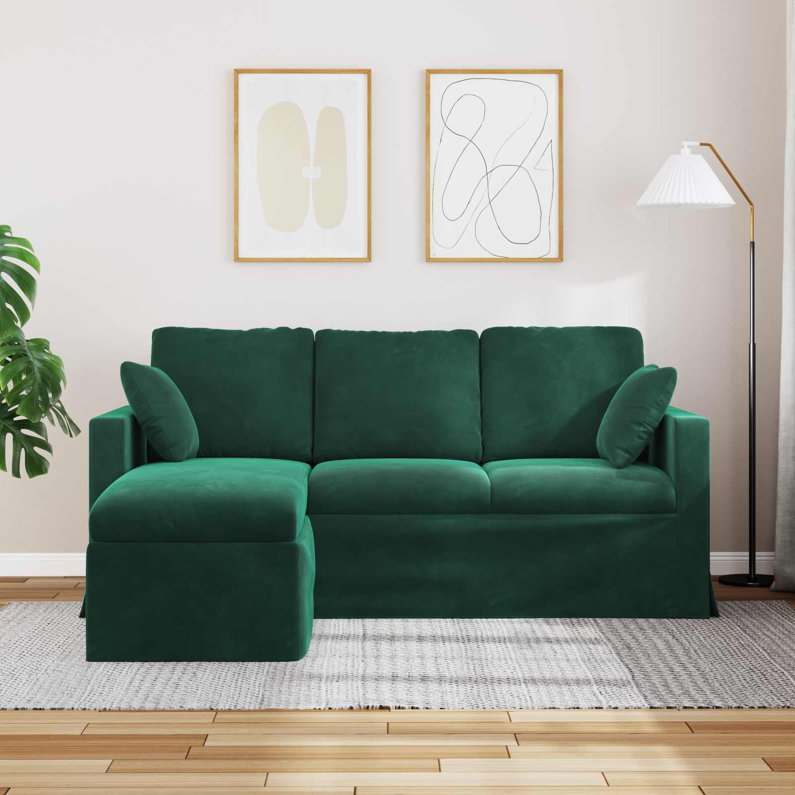Thumbnail - vidaXL Sofa Dunkelgrün 198 x 134 x 80 cm Samt