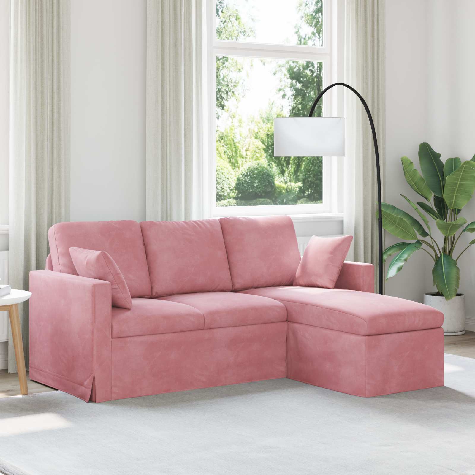 vidaXL Sofa Rosa Gesamtabmessungen: 178 x 134 x 80 cm (B x T x H) Samt