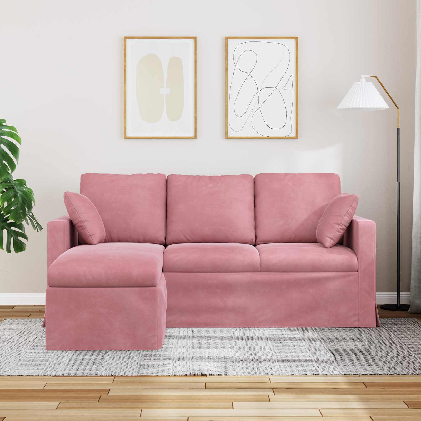 Thumbnail - vidaXL Sofa Rosa 198 x 134 x 80 cm Samt