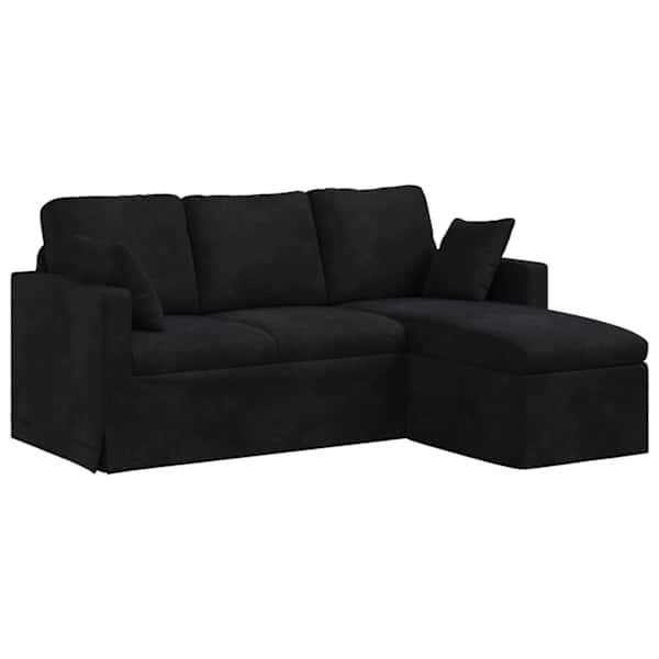 vidaXL Diivan Must 178 x 134 x 80 cm Samet