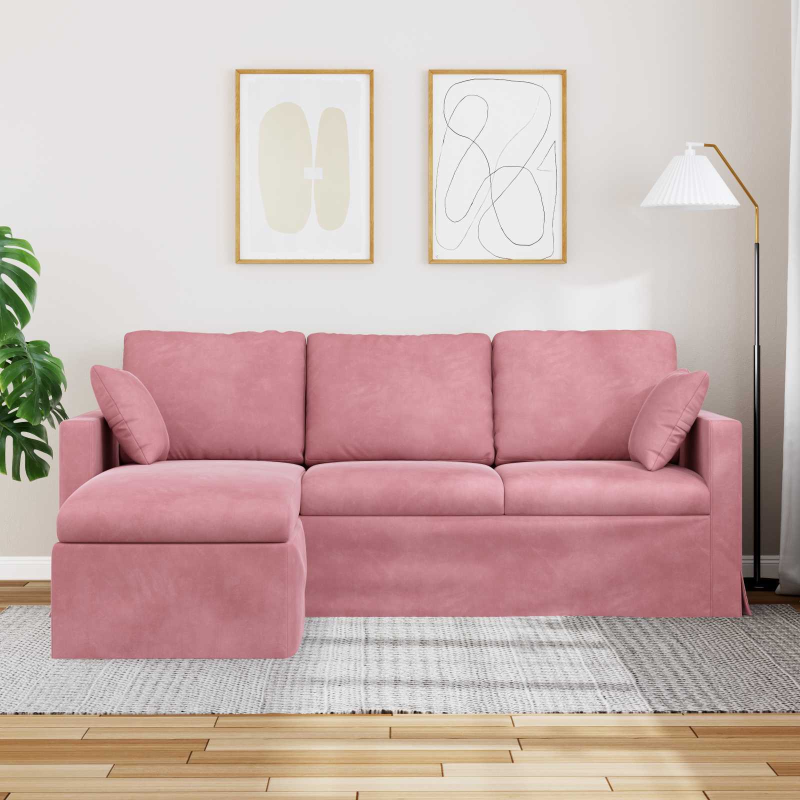 Thumbnail - vidaXL Sofa Rosa 198 x 134 x 80 cm Samt
