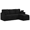 vidaXL Diivan Must 198 x 134 x 80 cm Samet