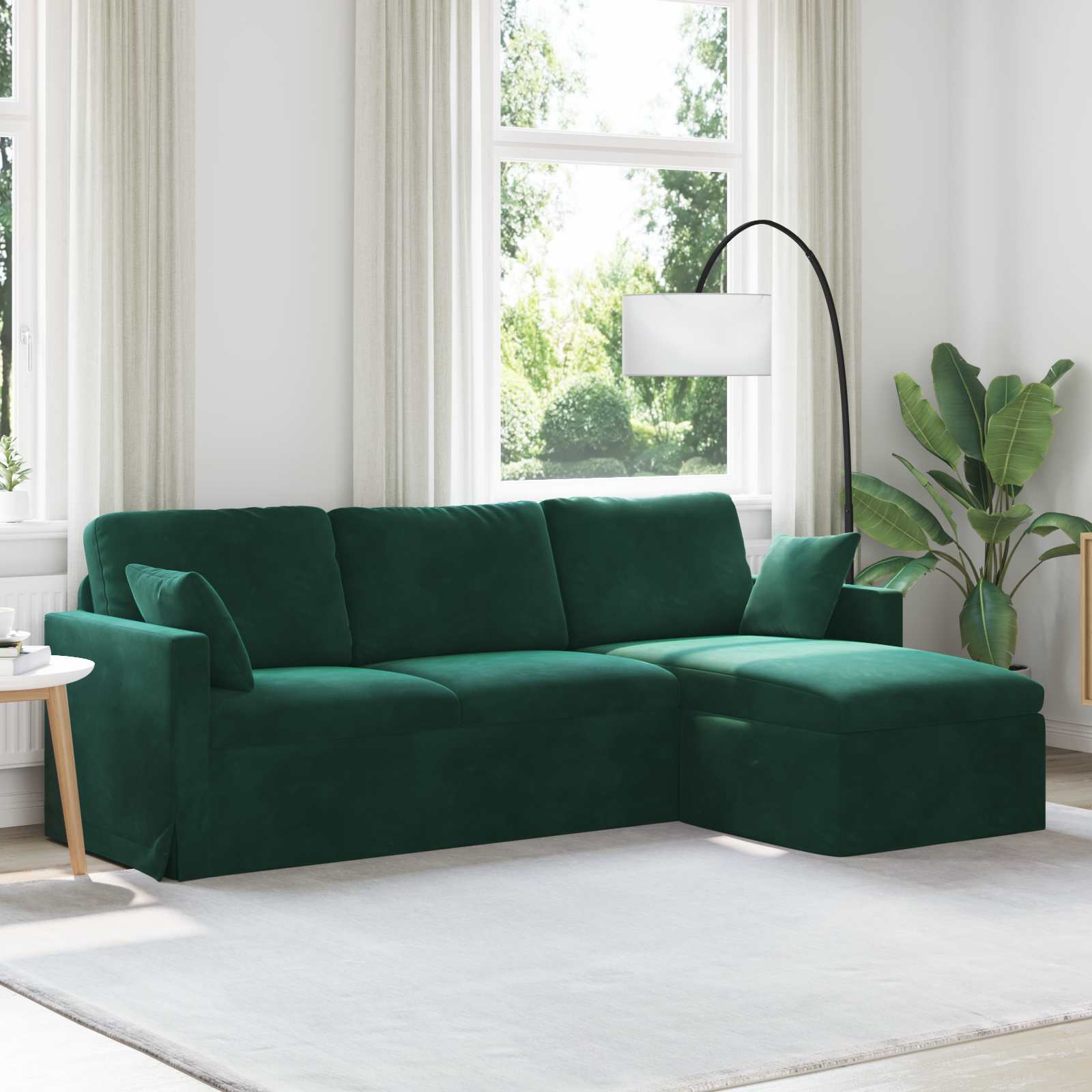 vidaXL Canapea Verde închis 198 x 134 x 80 cm Catifea