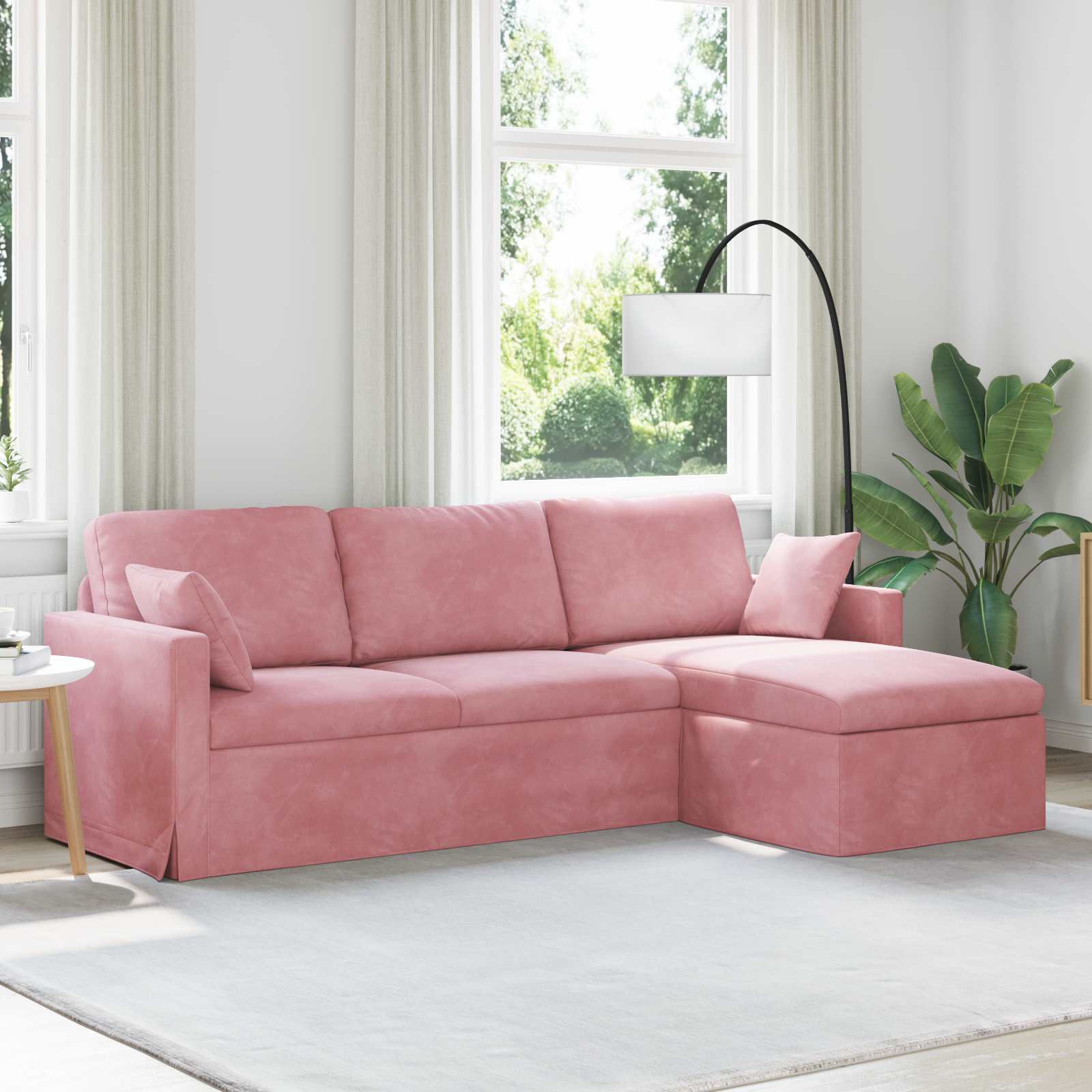 vidaXL Sofa Rosa Gesamtabmessungen: 228 x 134 x 80 cm (B x T x H) Samt