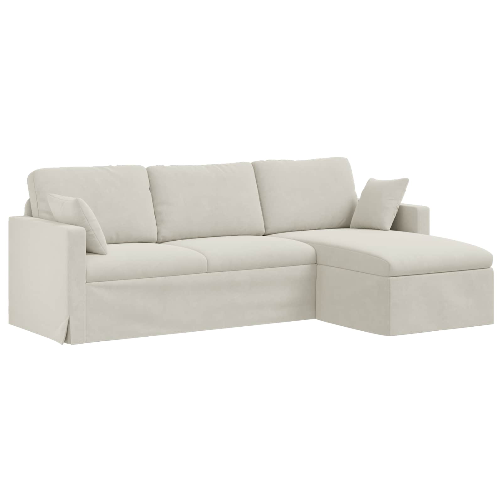 Thumbnail - vidaXL Sofa Creme 198 x 134 x 80 cm Samt