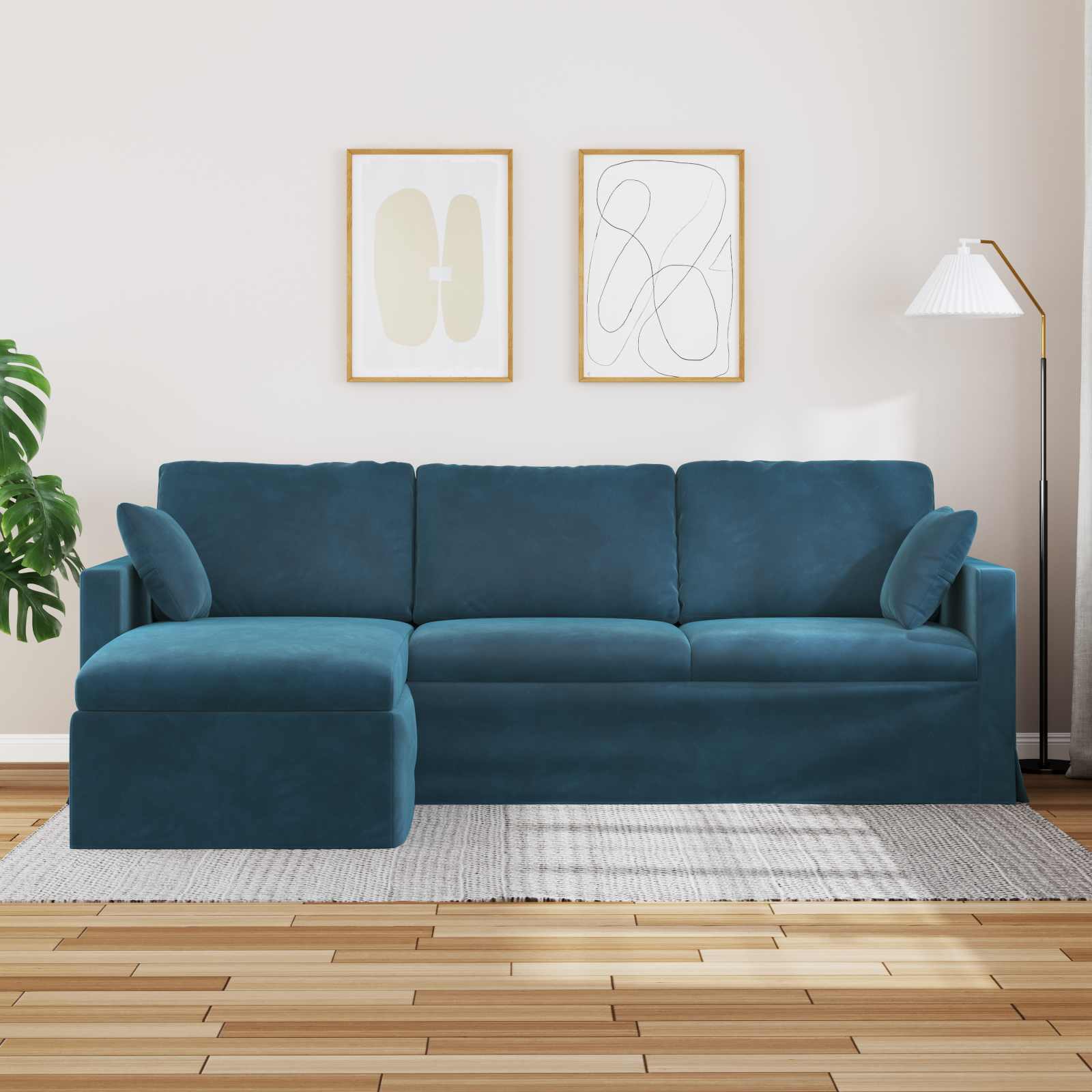 Thumbnail - vidaXL Sofa Blau 198 x 134 x 80 cm Samt