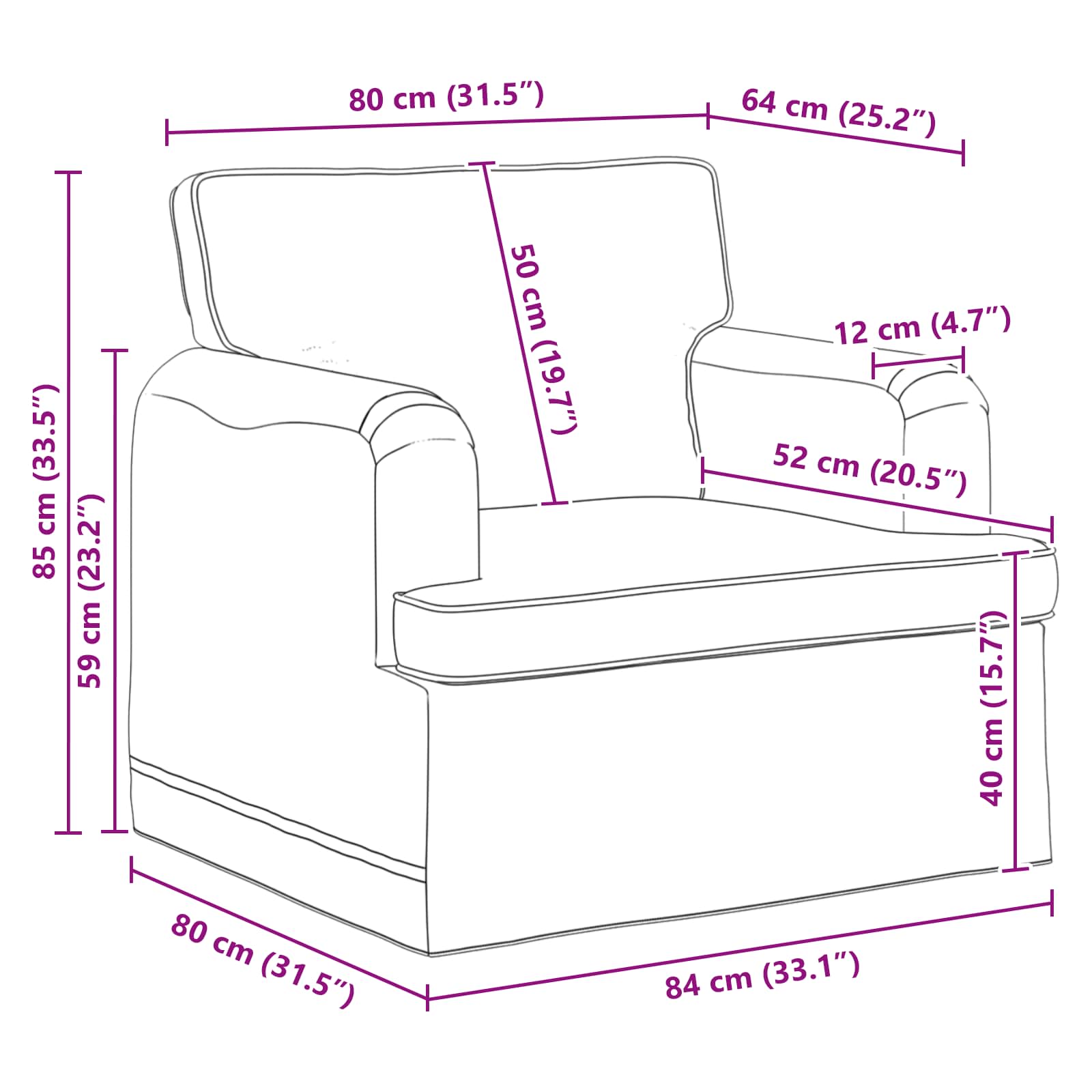 Dīvāns 60cm Pelēkbrūna Metāls