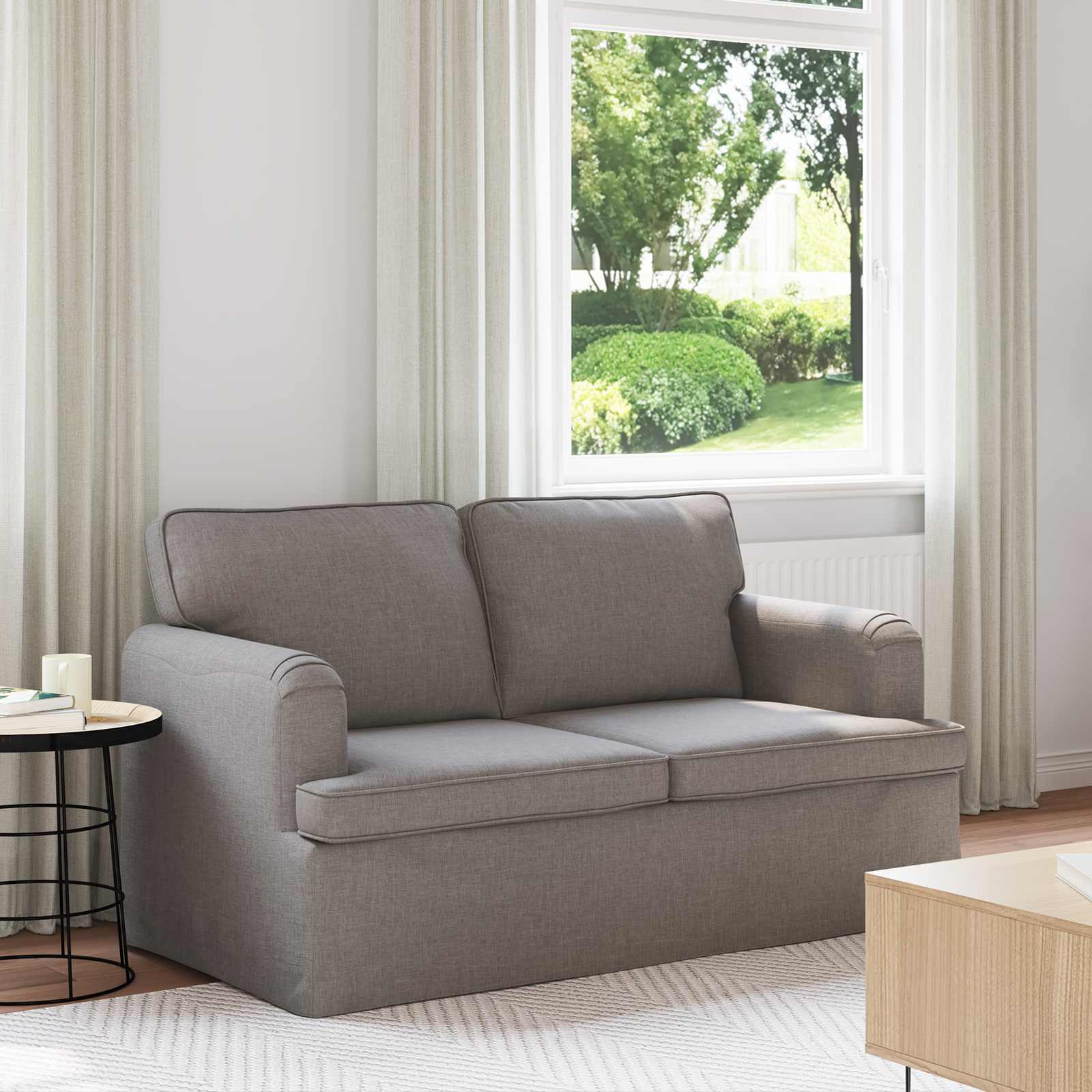 vidaXL Sofa Taupe 144 x 80 x 85 cm Stoff