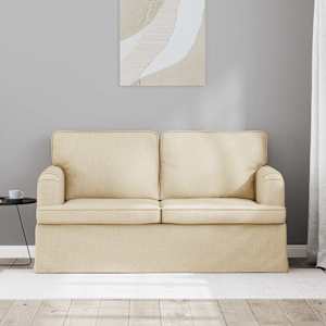 Pohovka Krémová 144 x 80 x 85 cm textil - obrázek 3