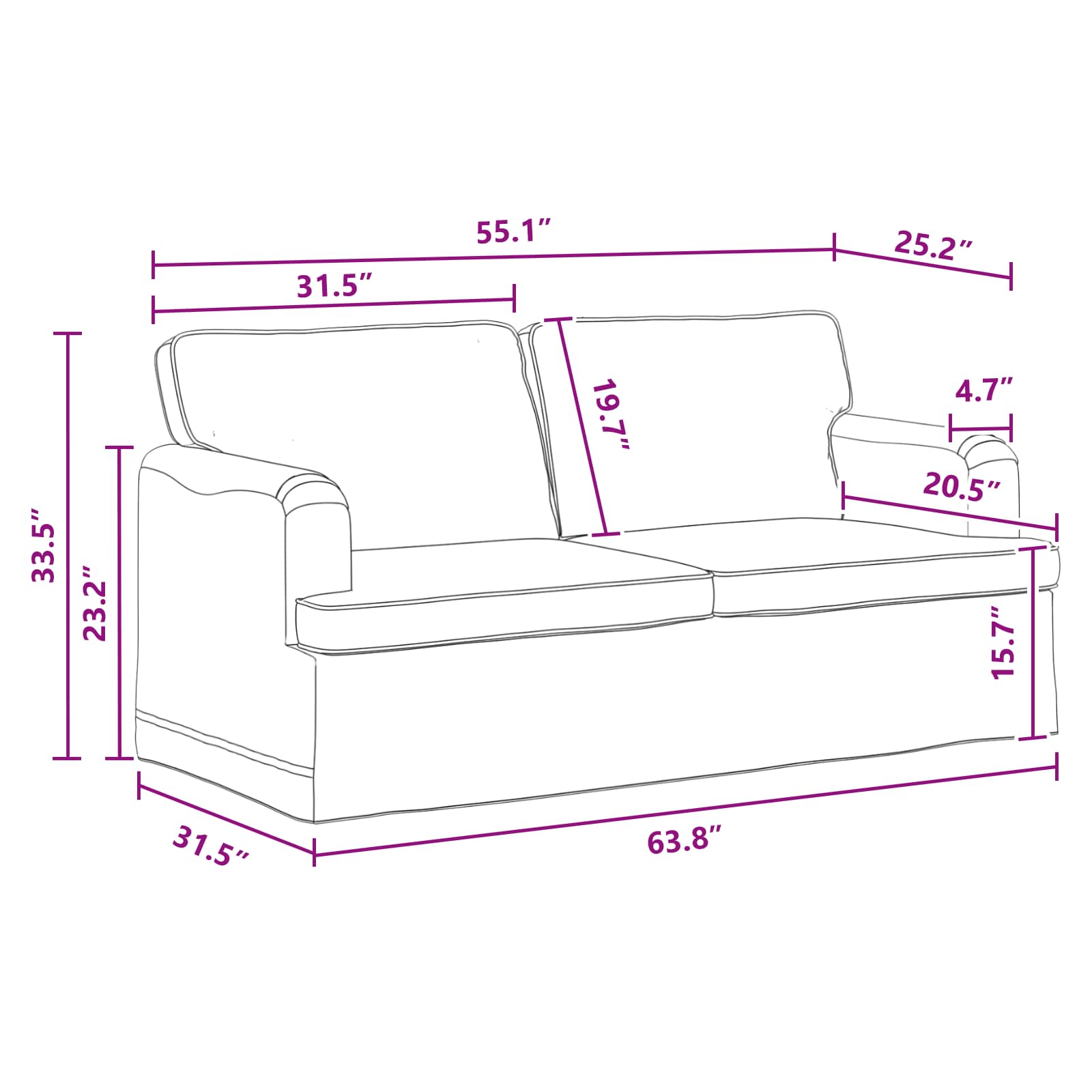 Dīvāns 140cm Tumši pelēks Metāls