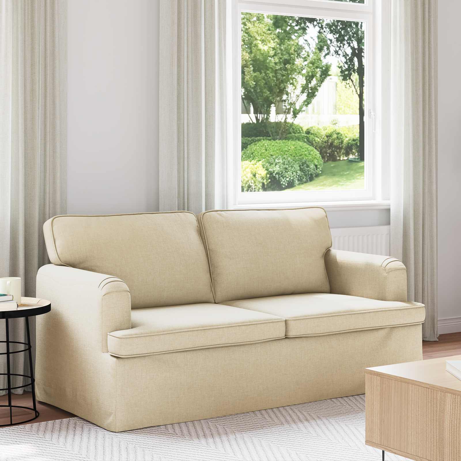 vidaXL Sofa Creme 142 x 80 x 85 cm Stoff