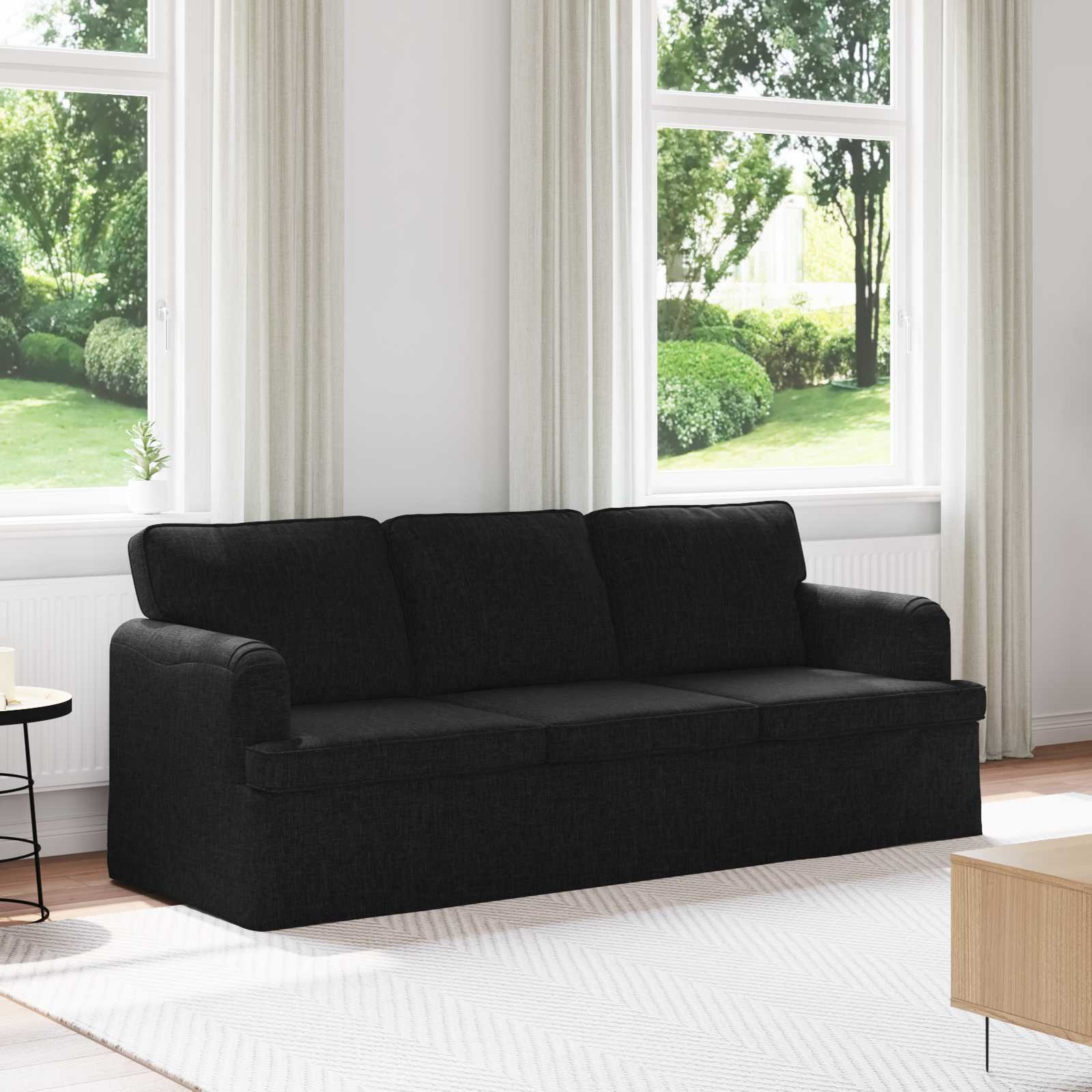 vidaXL Sofa Schwarz 201 x 80 x 85 cm Stoff