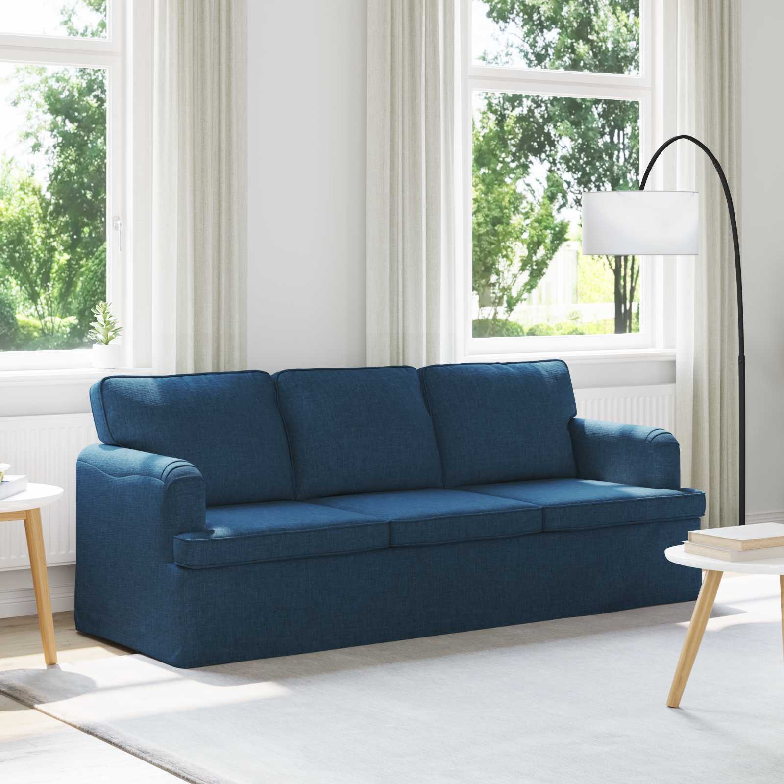 vidaXL Sofa Blau Gesamtabmessungen: 201 x 80 x 85 cm (B x T x H) Samt