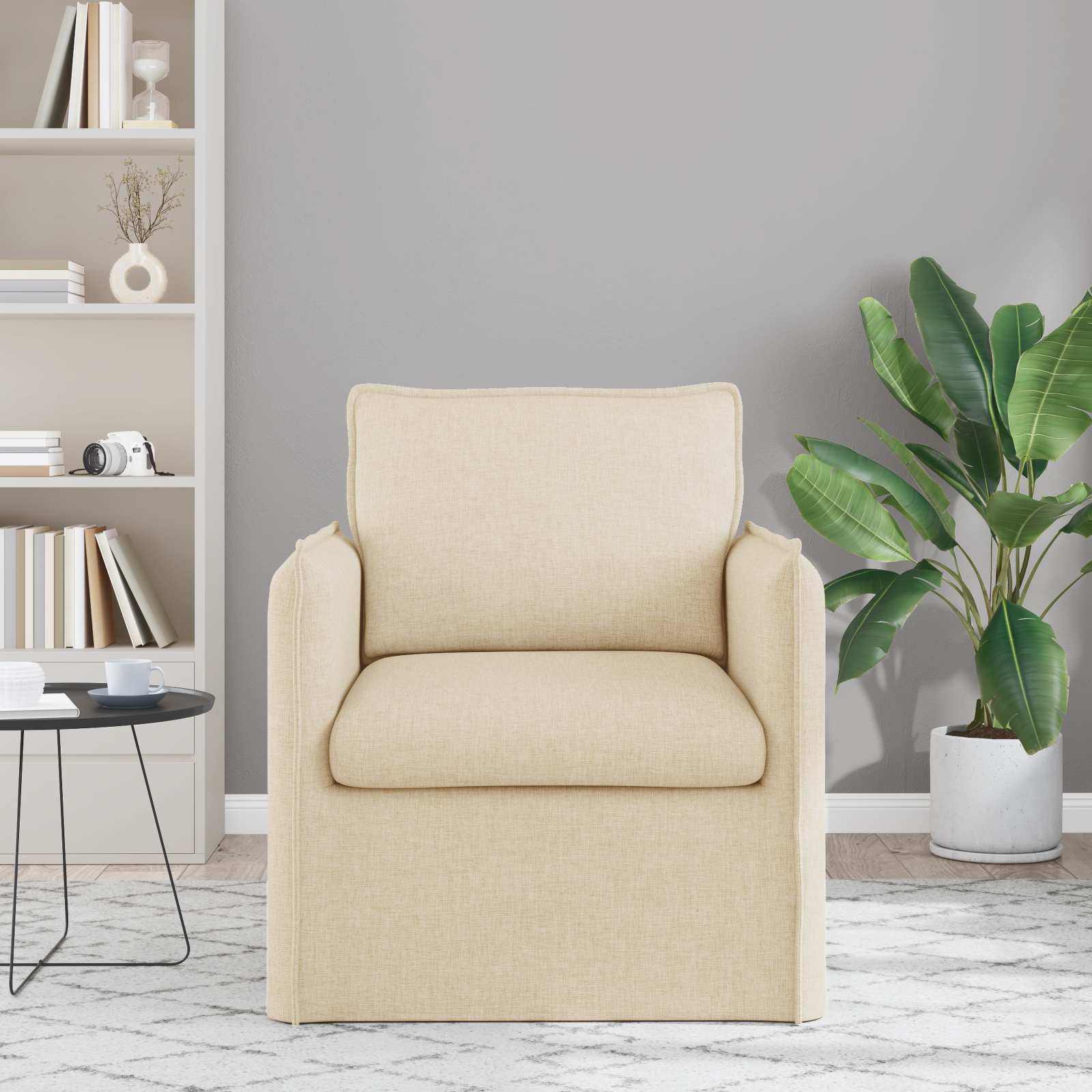 Dīvāns 60cm Krēmkrāsa Metāls