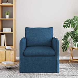 Pohovka Modrá 195 x 82 x 85 cm textil - obrázek 3