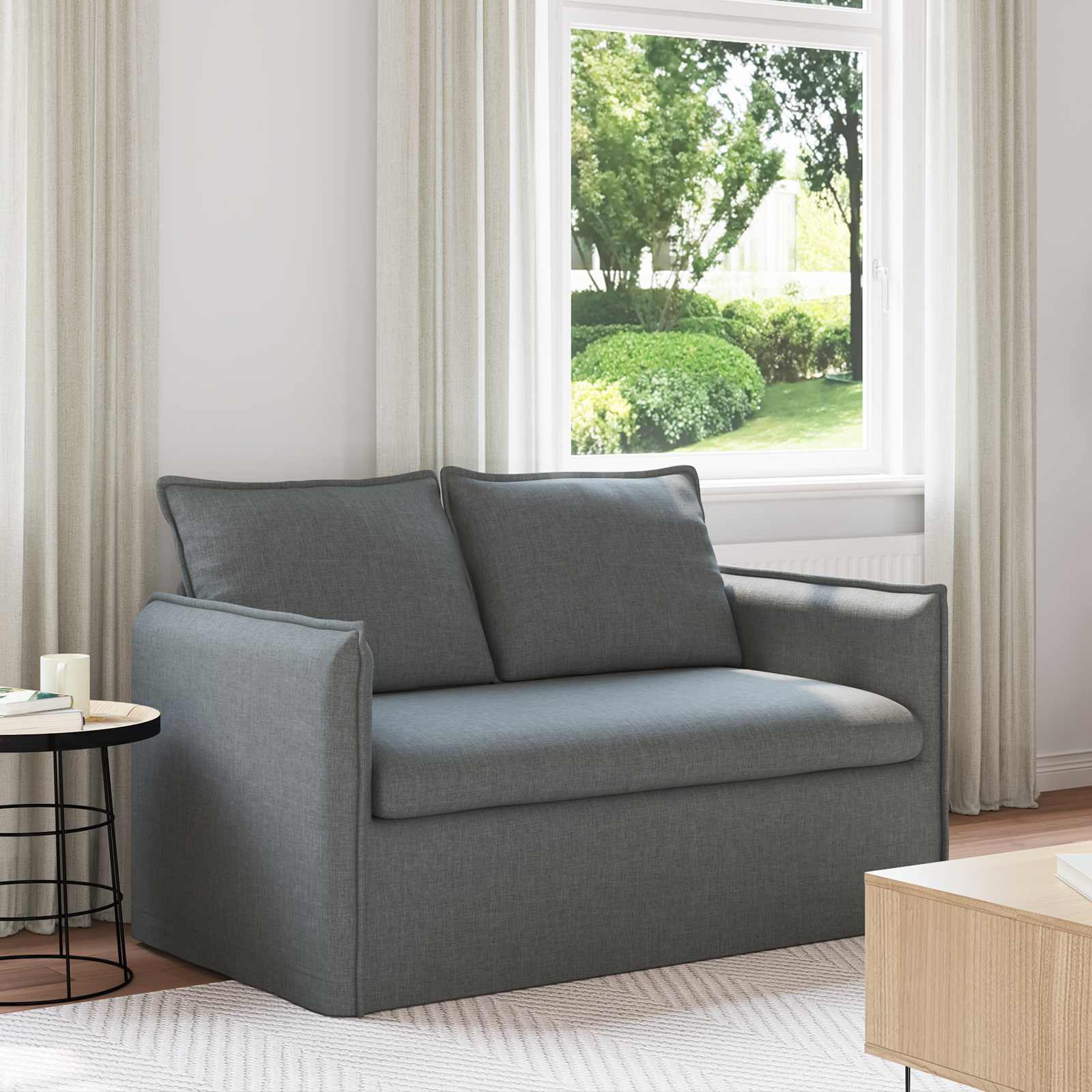 vidaXL Sofa Dunkelgrau 136 x 82 x 85 cm Stoff