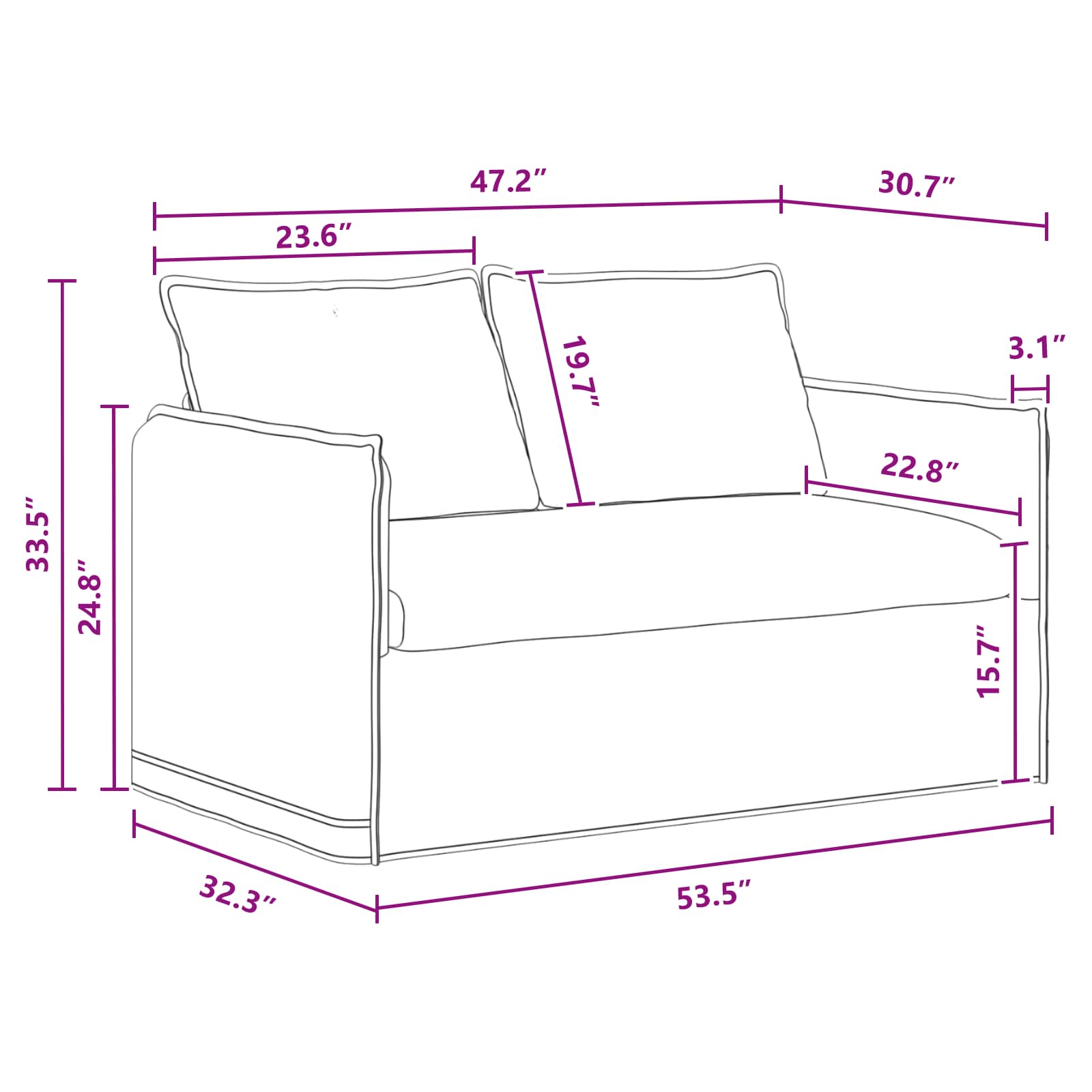 Dīvāns 120cm Tumši pelēks Metāls