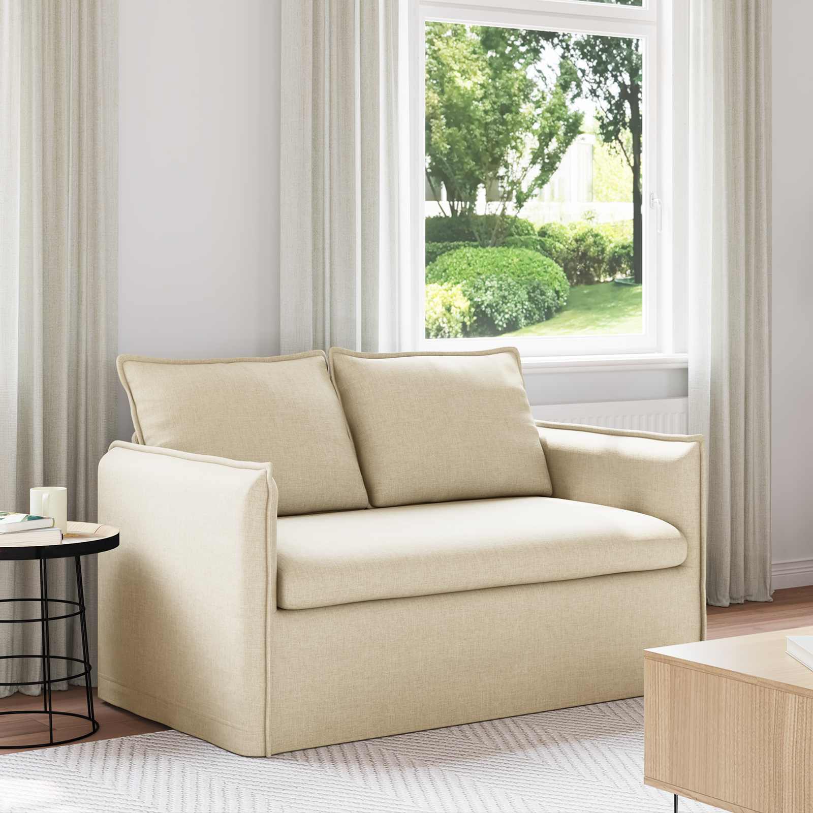vidaXL Sofa Creme 136 x 82 x 85 cm Stoff