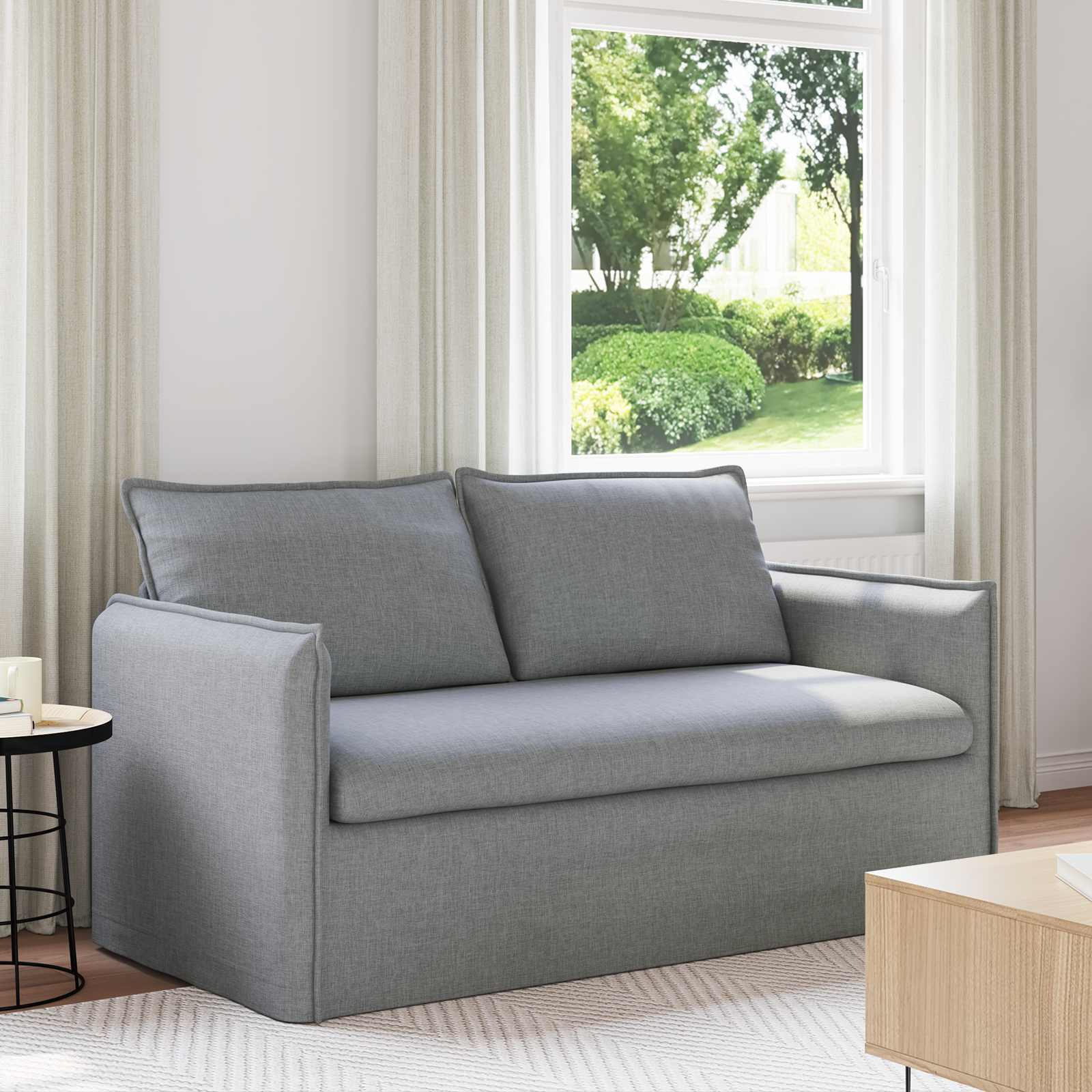 vidaXL Sofa Hellgrau 156 x 82 x 85 cm Stoff