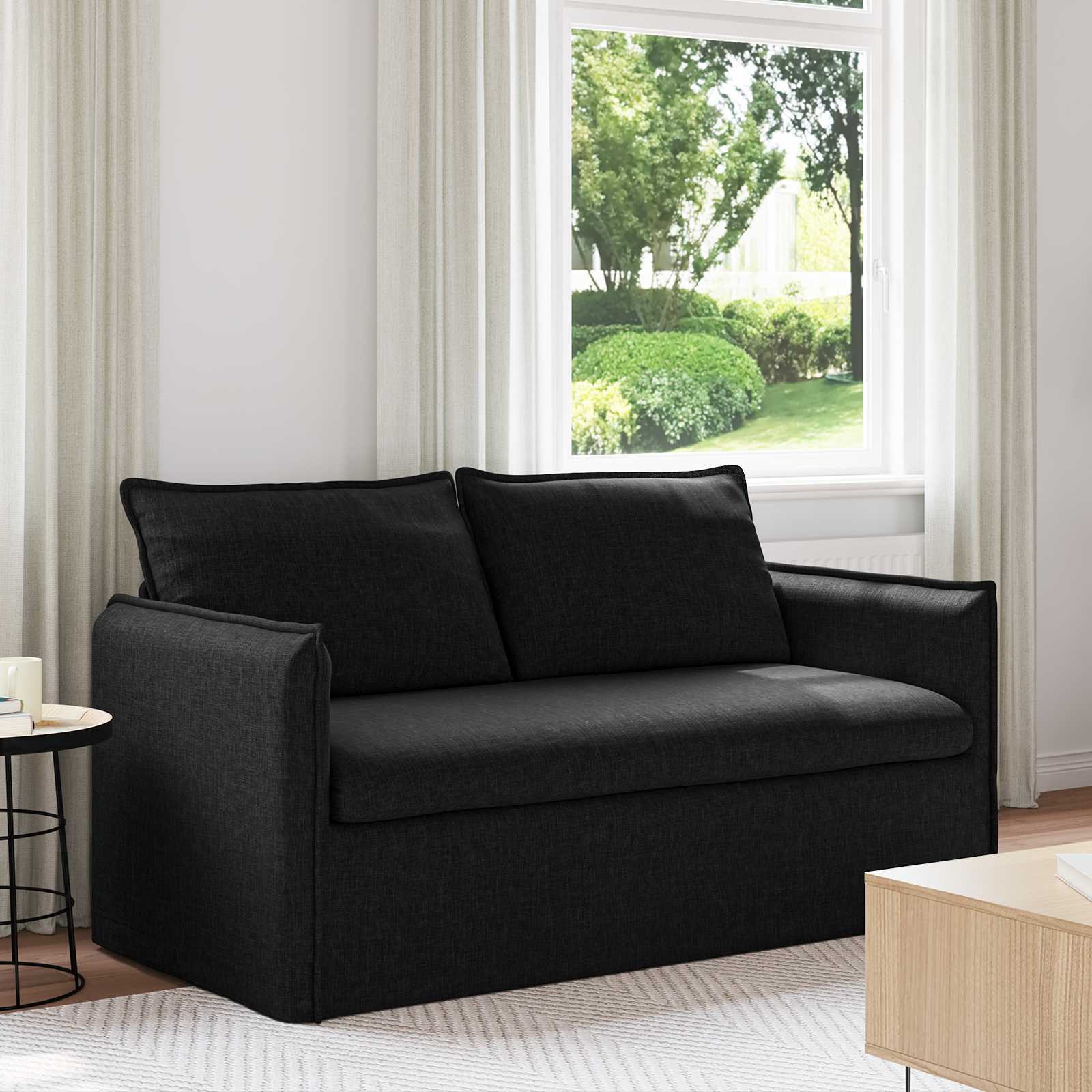 vidaXL Sofa 140cm Schwarz Metall