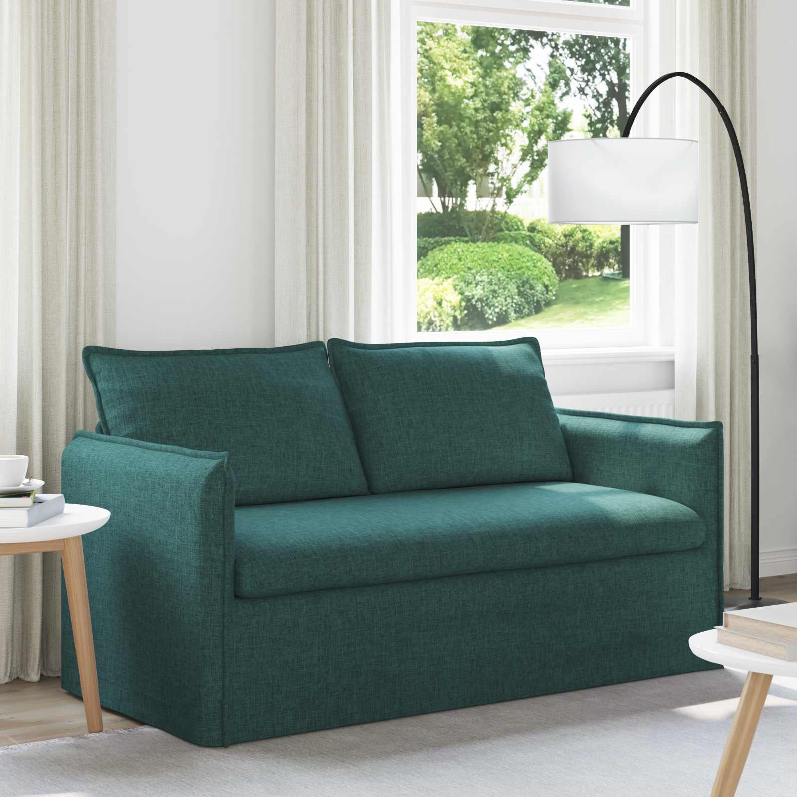 vidaXL Sofa 140cm Dunkelgrün Metall
