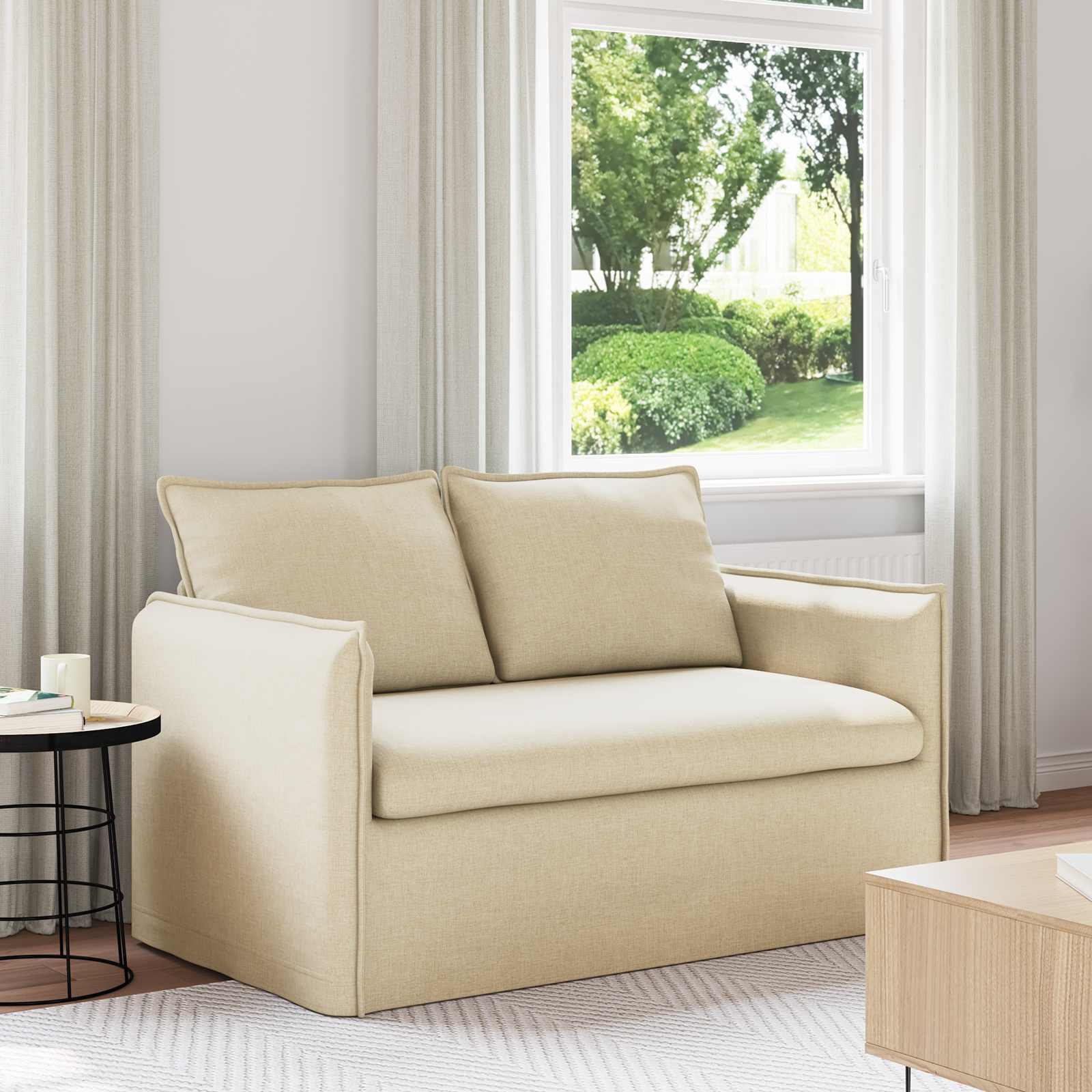 vidaXL Sofa Creme 156 x 82 x 85 cm Stoff