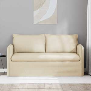 Pohovka Krémová 156 x 82 x 85 cm textil - obrázek 3