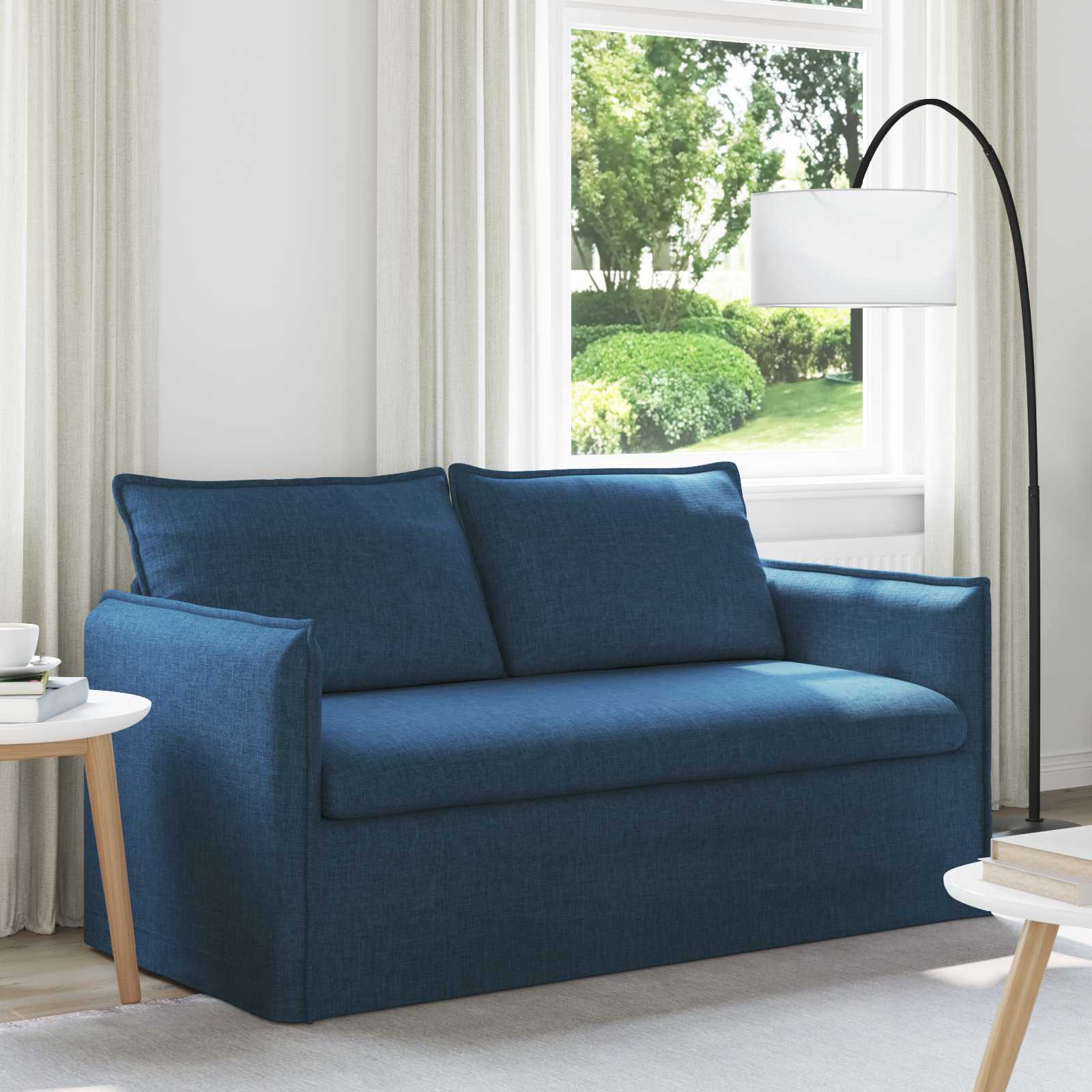 vidaXL Sofa 140cm Blau Metall