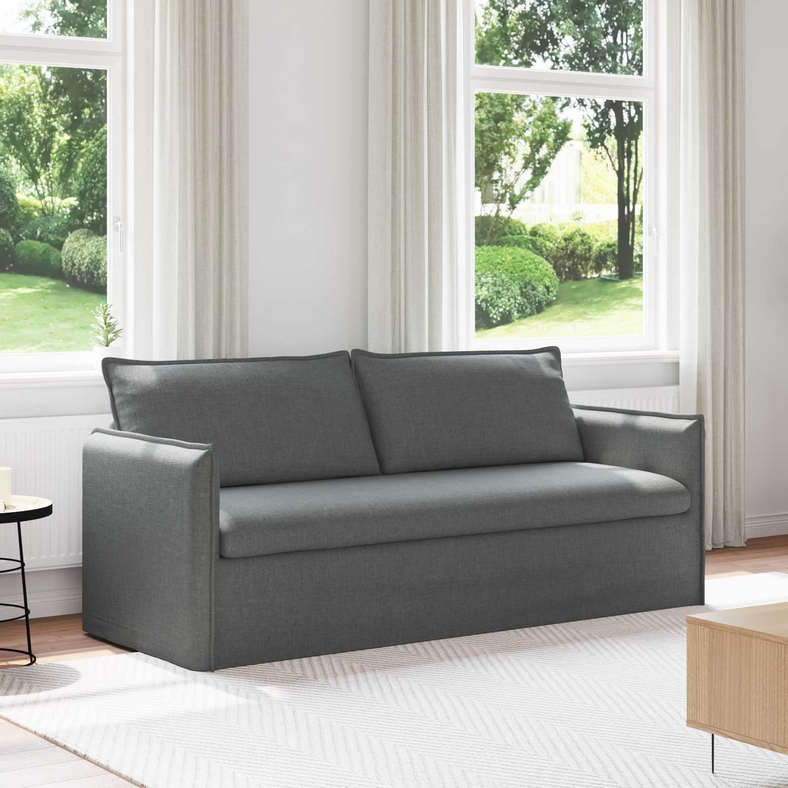 vidaXL Sofa 180cm Dunkelgrau Metall