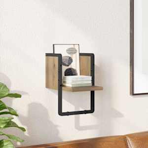 Stenska polica s polico Oreh 20 x 25 x 30 cm Konstruiran les