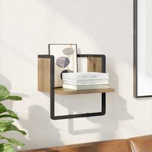 Stenska polica s polico Oreh 30 x 25 x 30 cm Konstruiran les