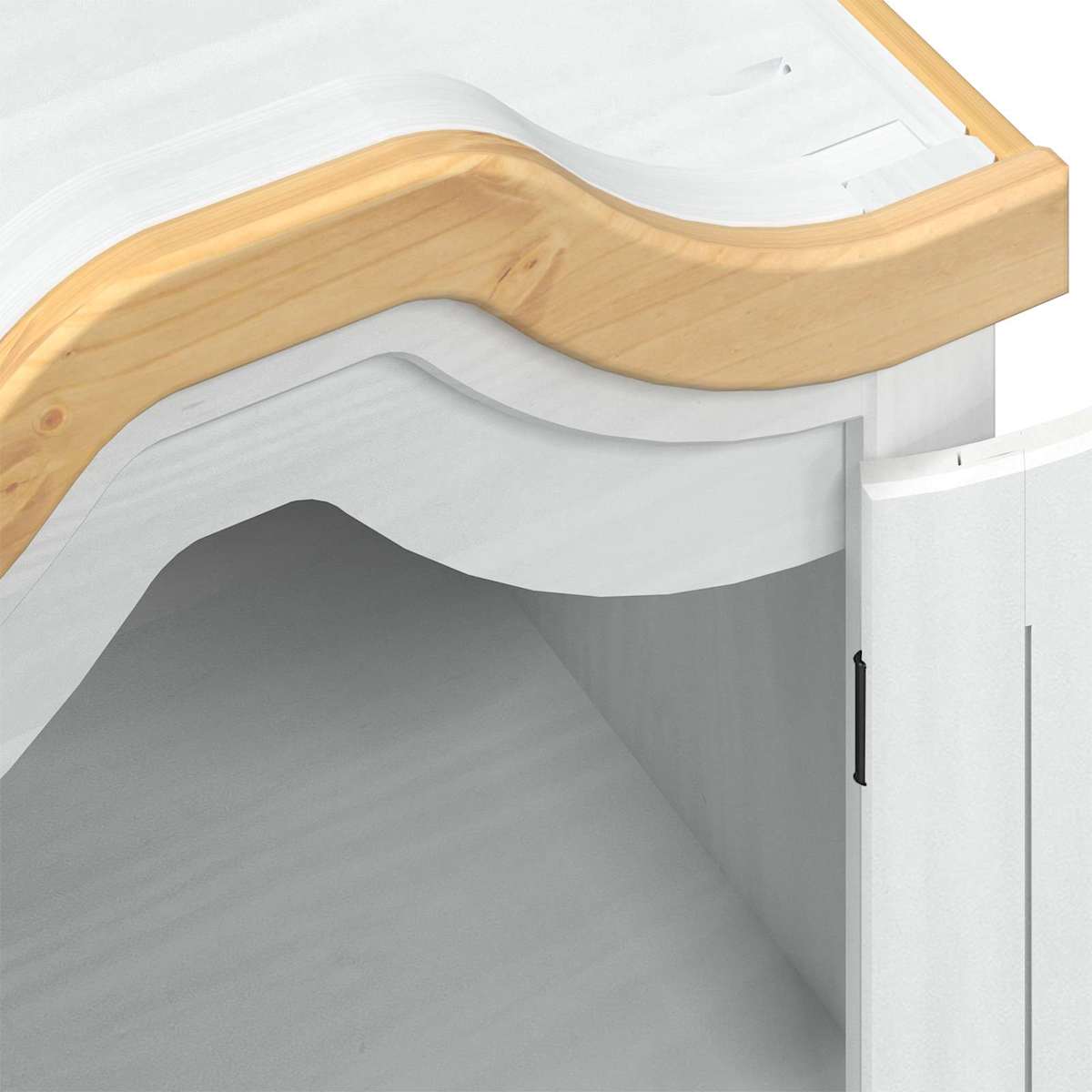 Garderober 55 x 52 x 170 cm Massiv fyrretræ - Billede 7