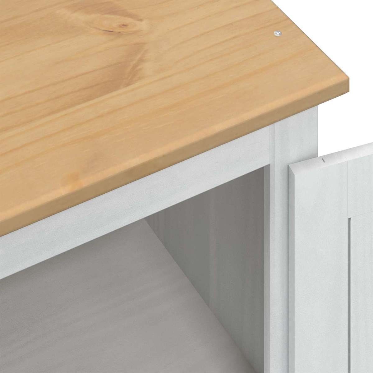 Garderober med skuffe 76 x 50 x 170 cm Massiv fyrretræ - Billede 7
