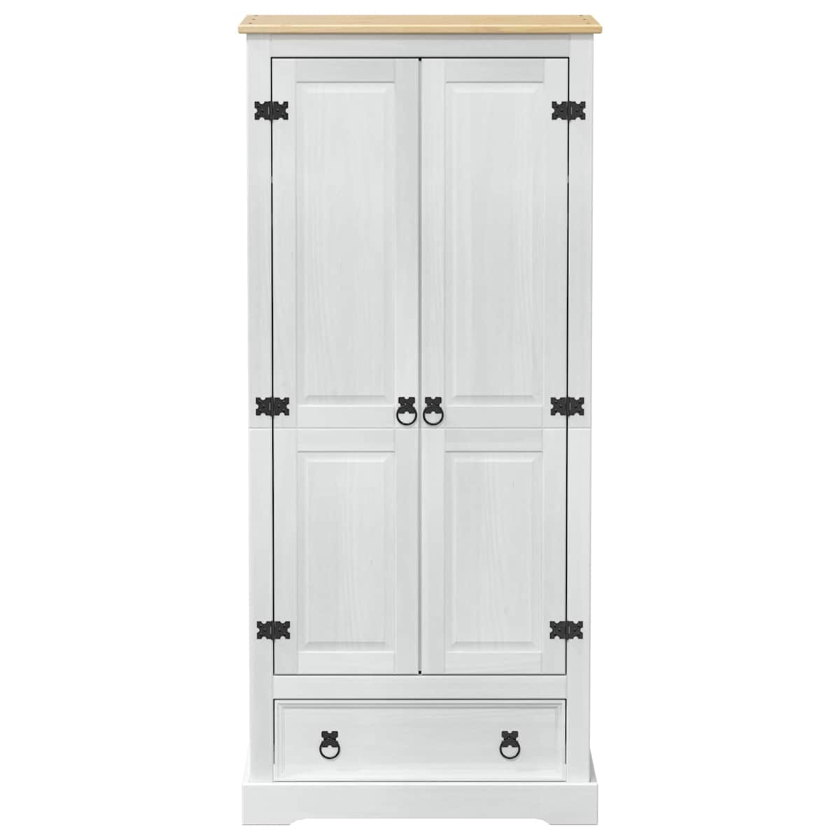 Garderober med skuffe 76 x 50 x 170 cm Massiv fyrretræ - Billede 4
