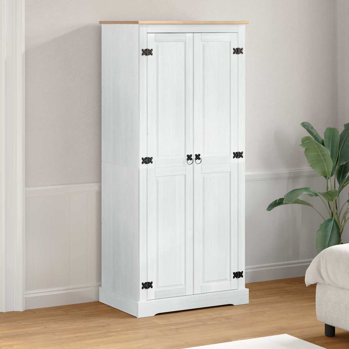 Garderober 76 x 50 x 170 cm Massiv fyrretræ