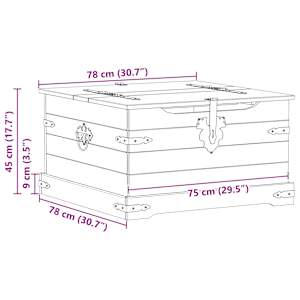 storage box s policí Bílá 78 x 78 x 45 cm Masivní borové dřevo - obrázek 9