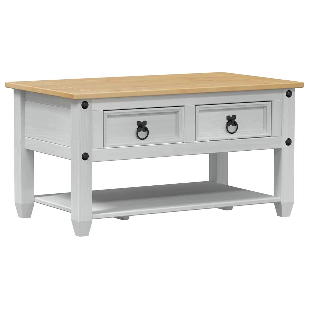 Sofabord med skuffe 85 x 50 x 45 cm Massiv fyrretræ - Billede 2