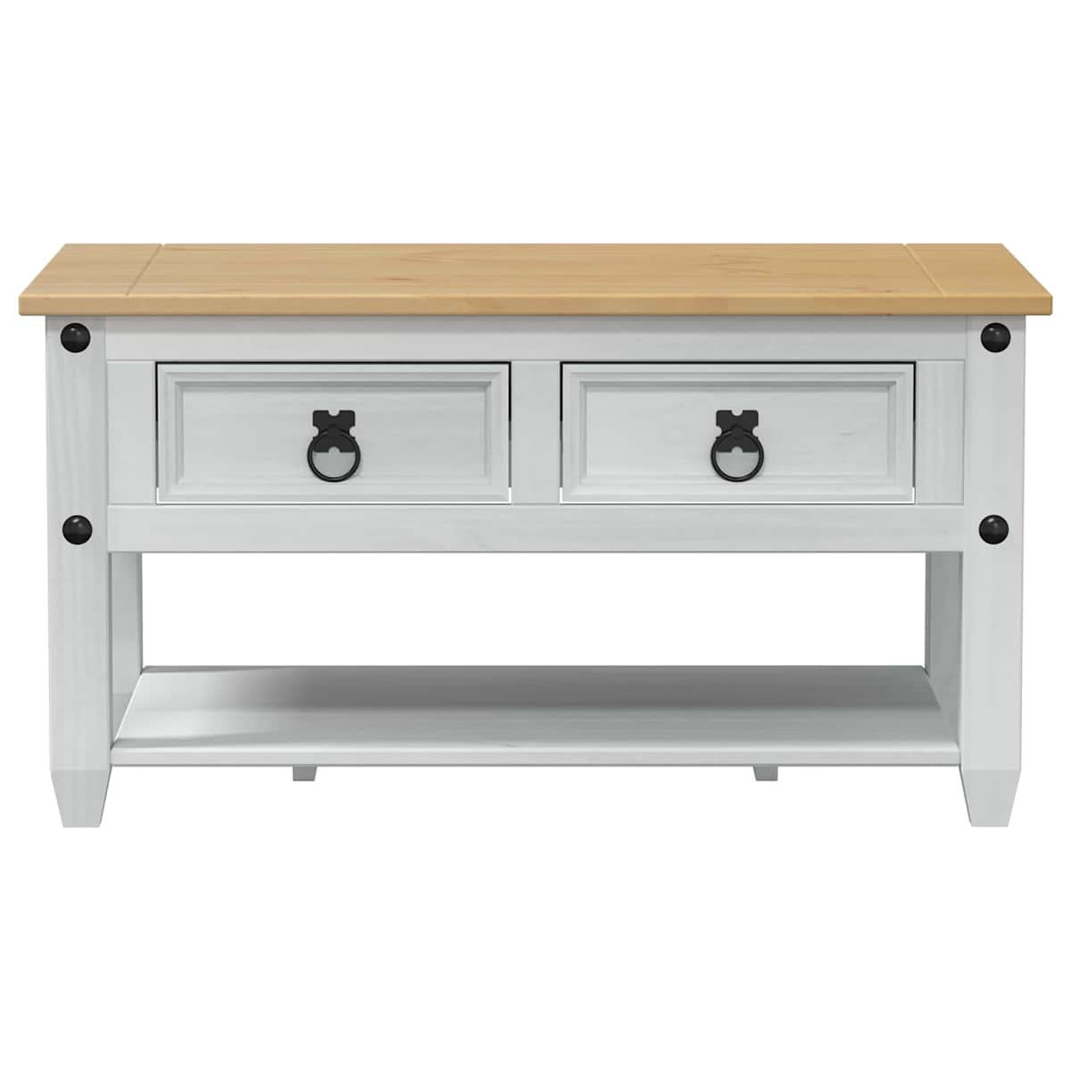 Sofabord med skuffe 85 x 50 x 45 cm Massiv fyrretræ - Billede 4