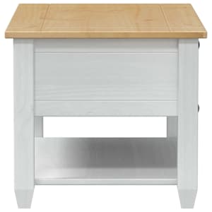 Konferenční stolek Bílá 85 x 50 x 45 cm Masivní borové dřevo - obrázek 5