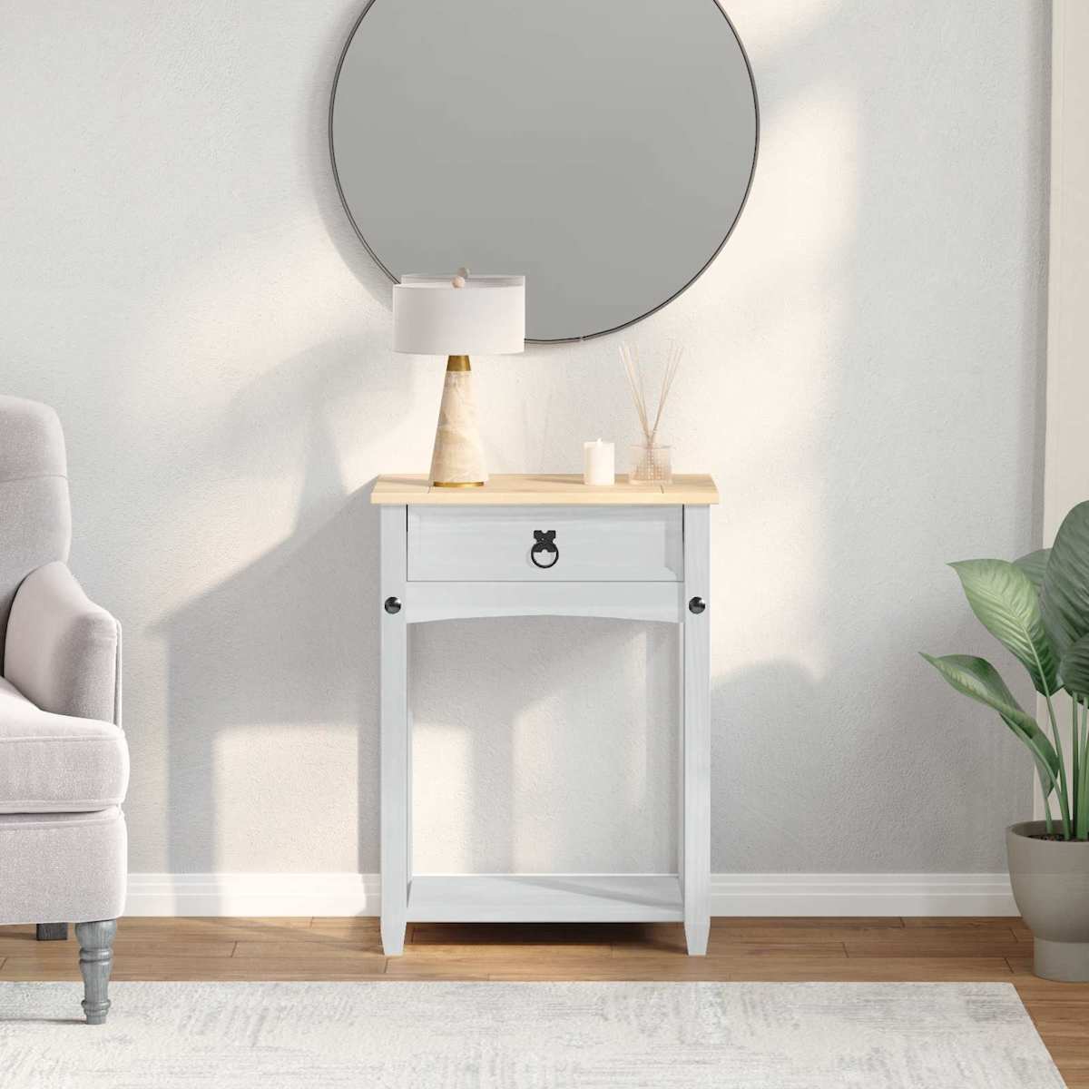 Konsolbord 55 x 35 x 73 cm Massiv fyrretræ