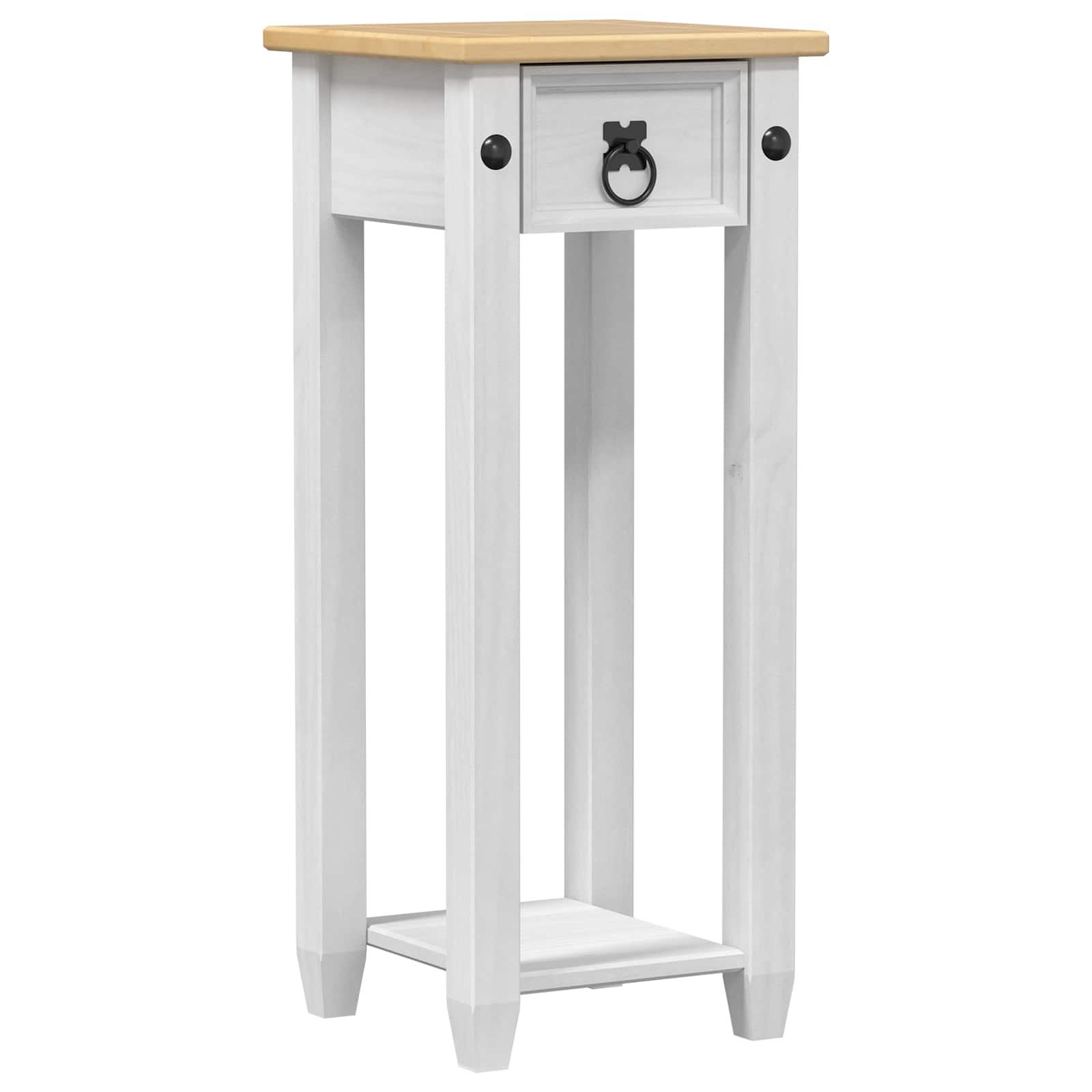 Plantenstandaard Wit 30 x 30 x 73 cm Massief grenenhout image 2