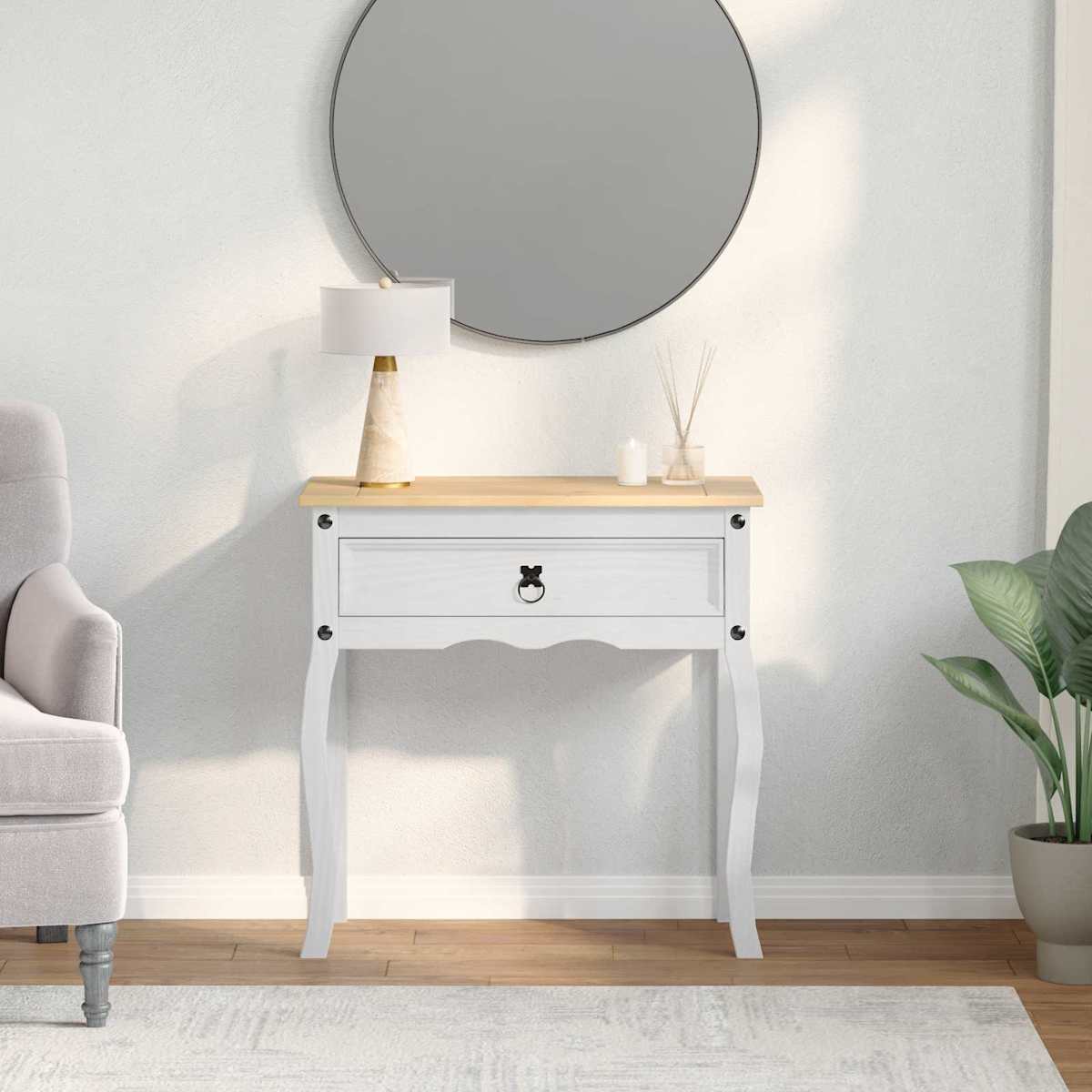 Konsolbord 73 x 35 x 73 cm Massiv fyrretræ