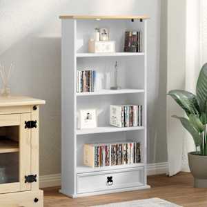 CD kabinet Bílá 52 x 17.5 x 103 cm Masivní borové dřevo
